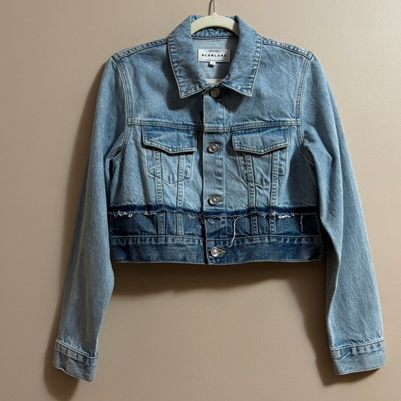 SLVRLAKE Rework Two-Tone Denim Jacket Washed In Valley NWOT - Picture 4 of 15